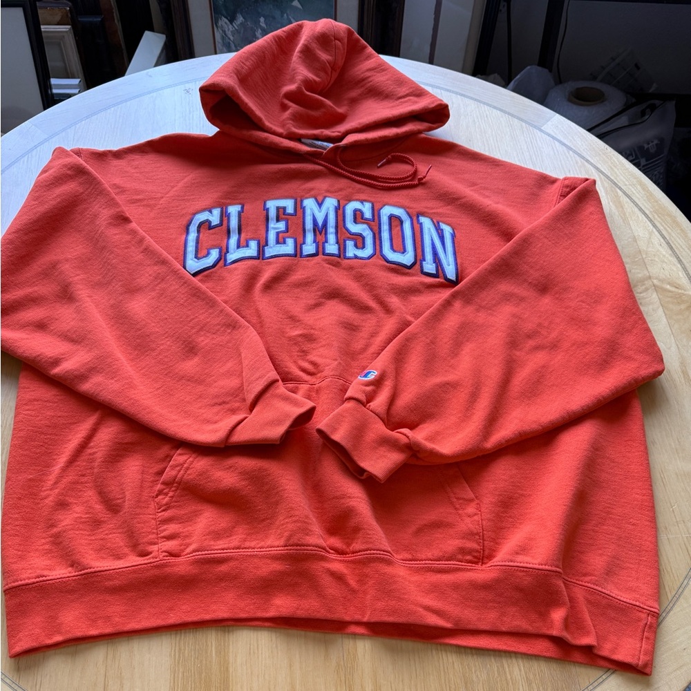 Champion Orange "Clemson" Pullover Hoodie